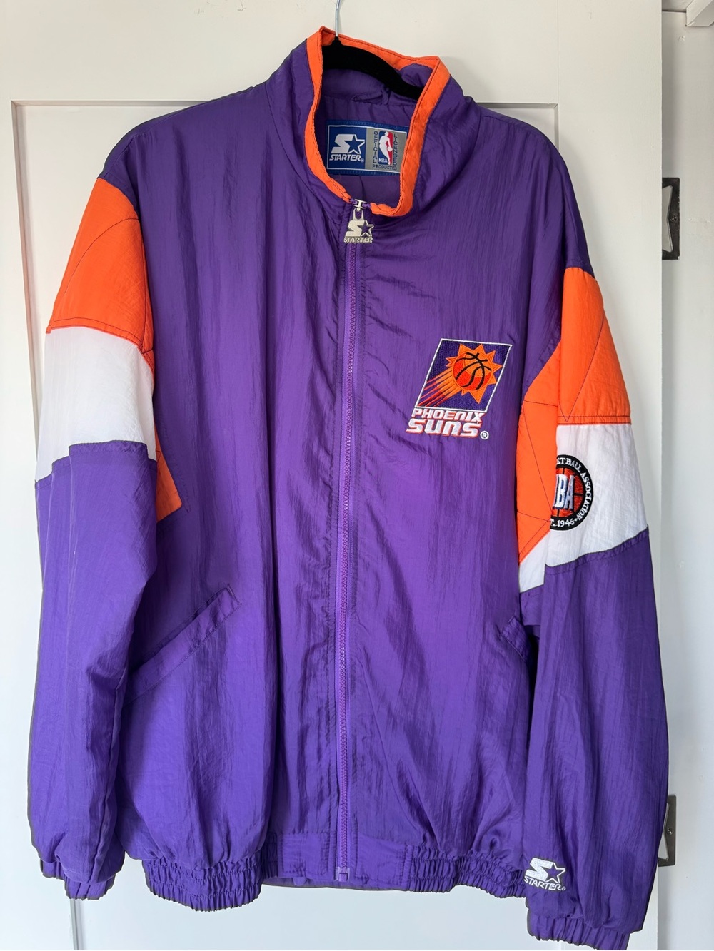 STARTER Purple Jacket and Pants with Orange Trim - NBA Licensed